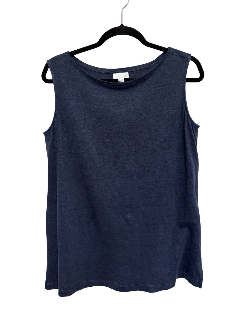 J. Jill Love Linen 100% Linen Scoop Neck Tank Navy Blue - Size S